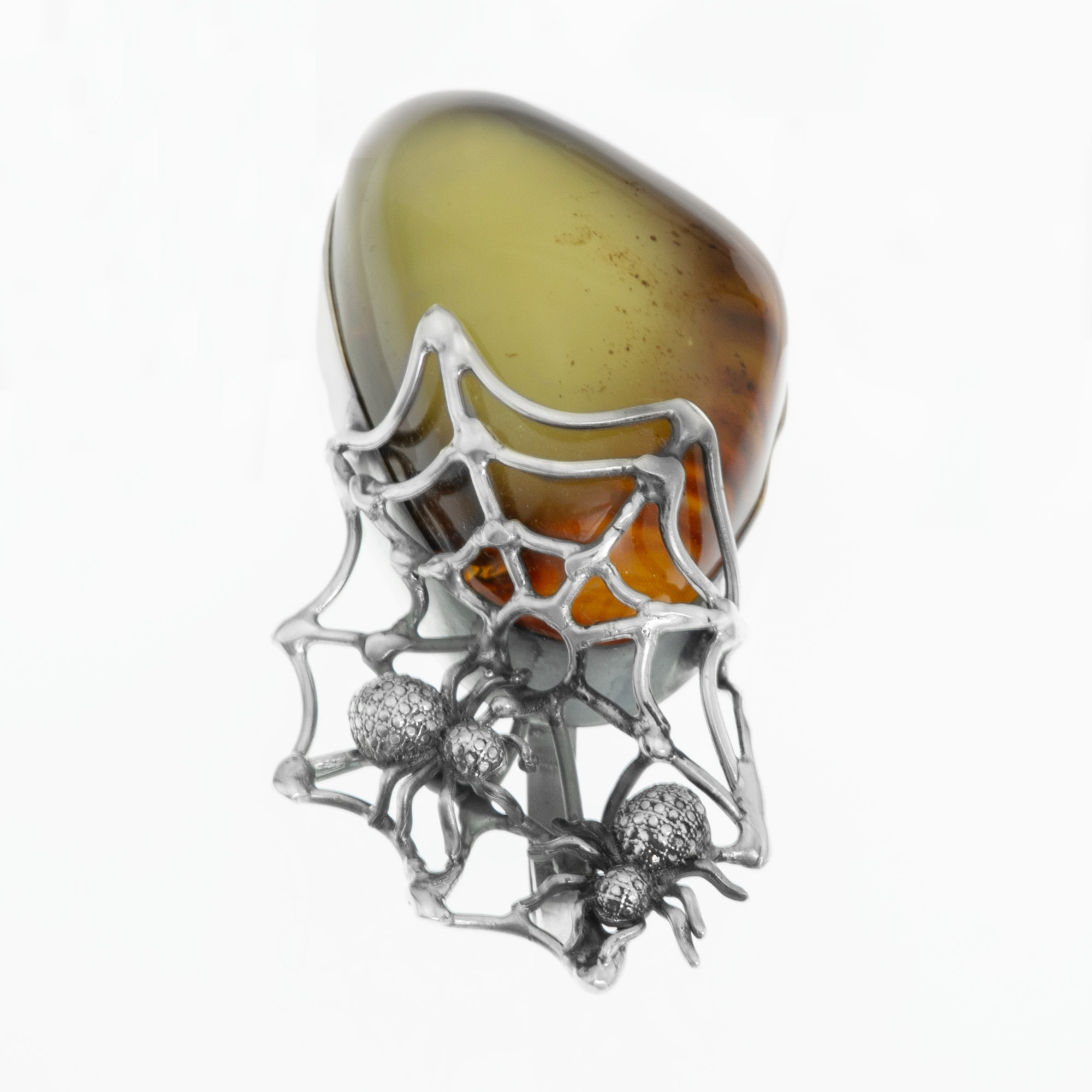 Spider Web Honey Natural Baltic Amber Pendant 2
